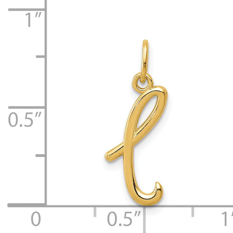 14K Yellow Gold Letter L Initial Charm