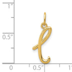 14K Yellow Gold Letter L Initial Charm