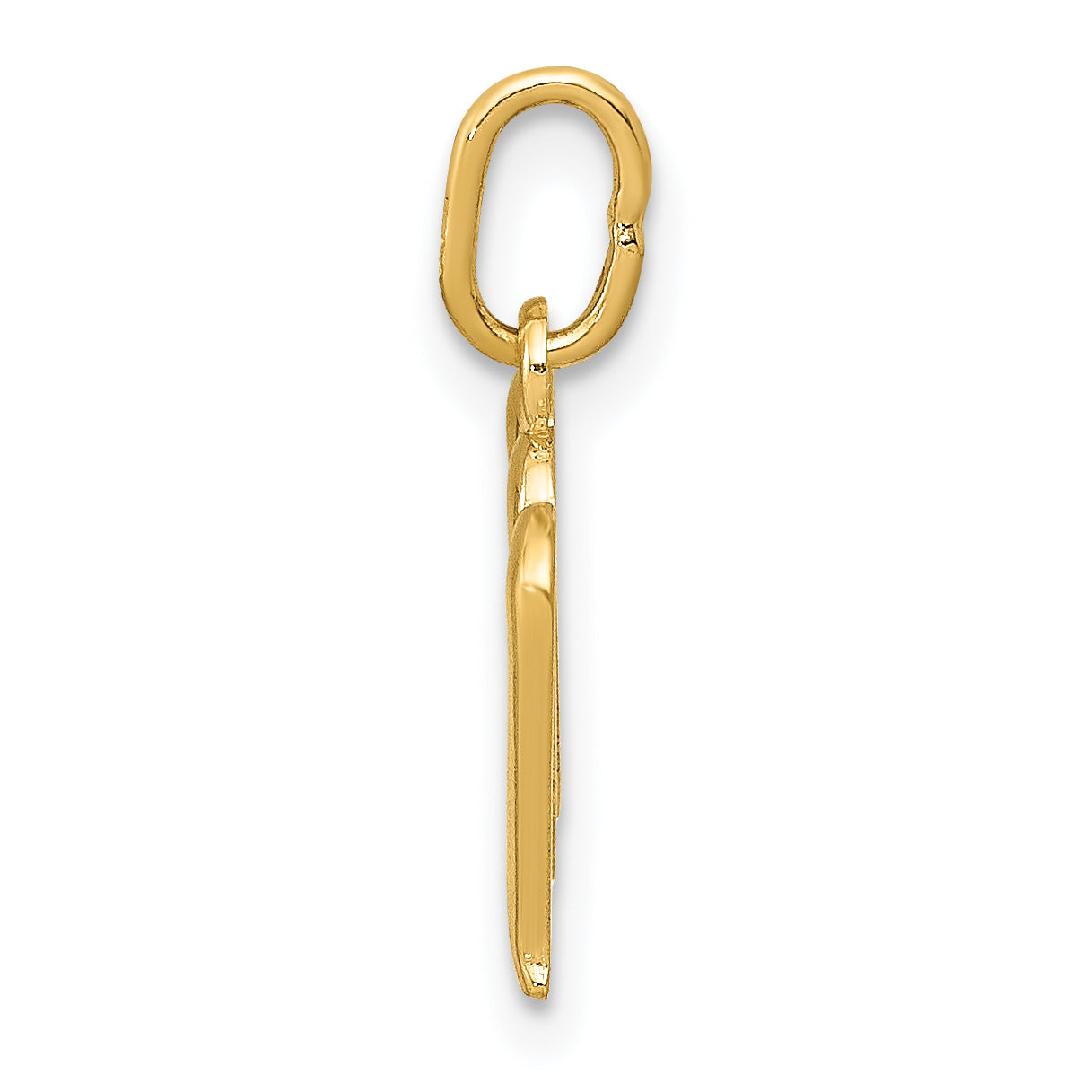 14K Yellow Gold Letter M Initial Charm