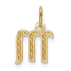 14K Yellow Gold Letter M Initial Charm