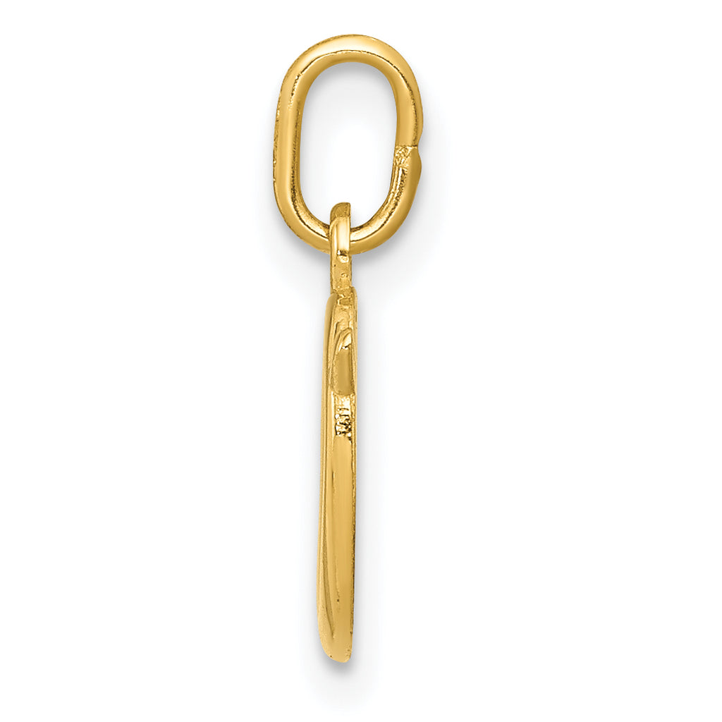 14K Yellow Gold Letter O Initial Charm