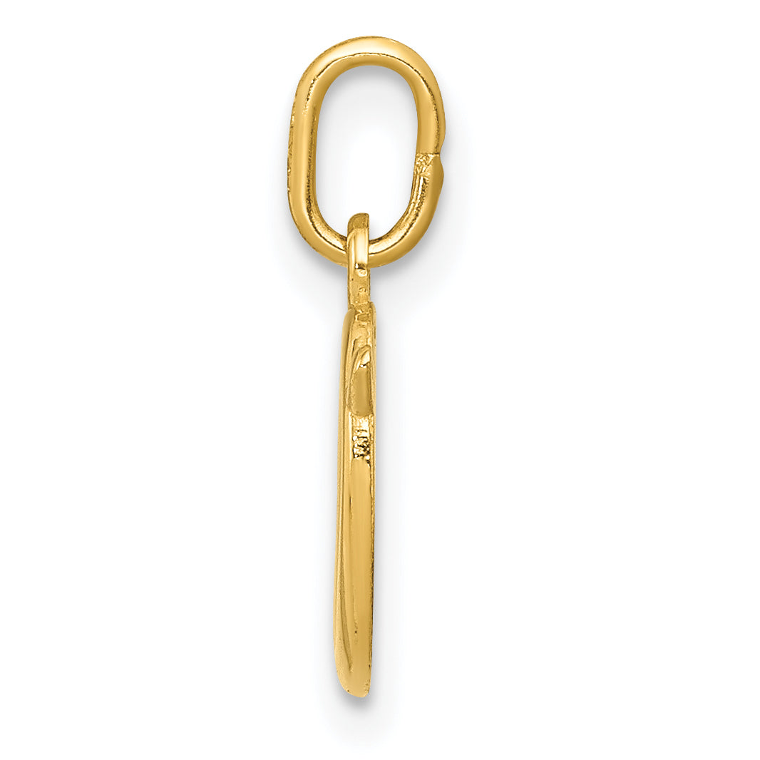 14K Yellow Gold Letter O Initial Charm