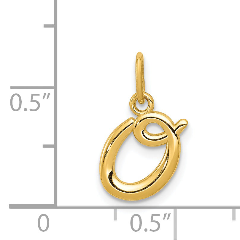 14K Yellow Gold Letter O Initial Charm