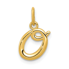 14k Yellow Gold Letter O Initial Charm