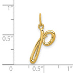 14K Yellow Gold Letter P  Initial Charm