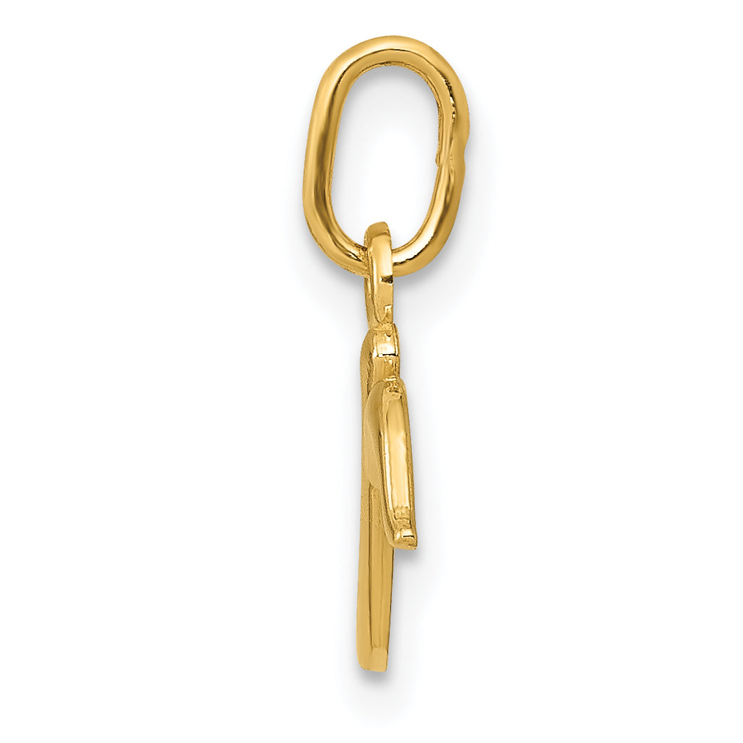 14K Yellow Gold Letter R Initial Charm Secondary image