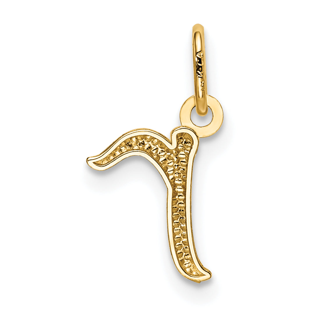 14K Yellow Gold Letter R Initial Charm