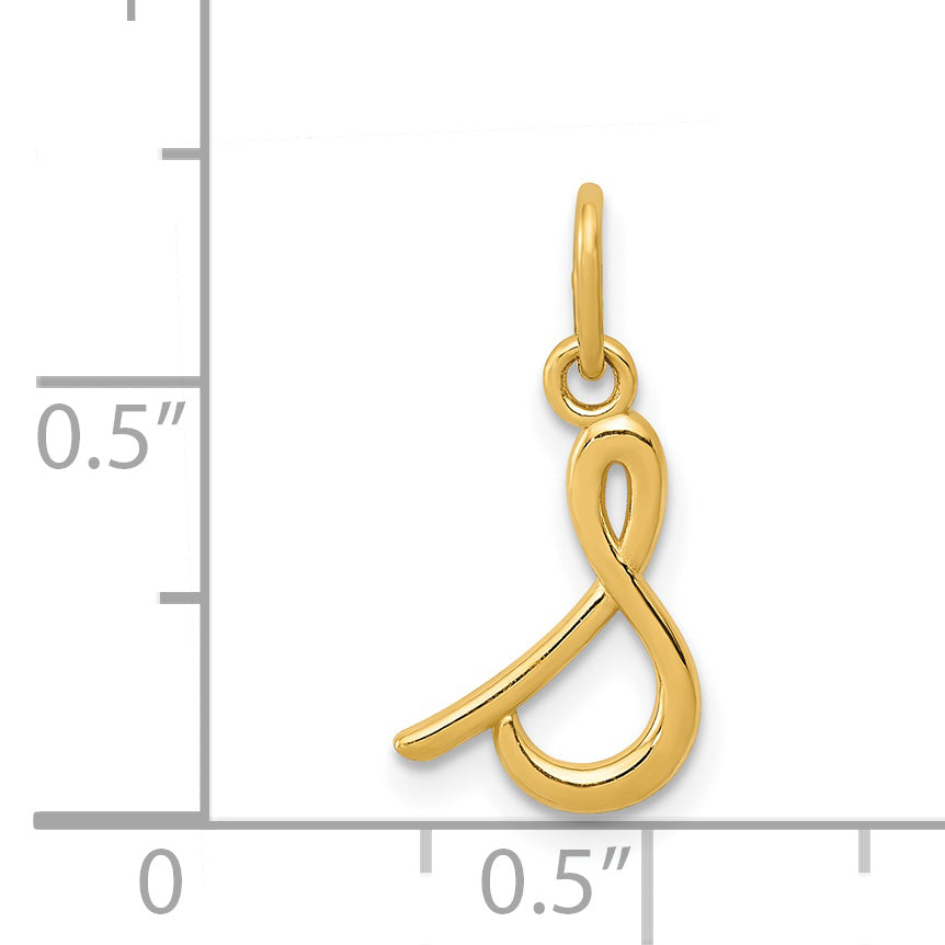 14K Yellow Gold Letter S Initial Charm
