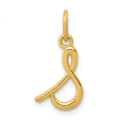 14k Yellow Gold Letter S Initial Charm