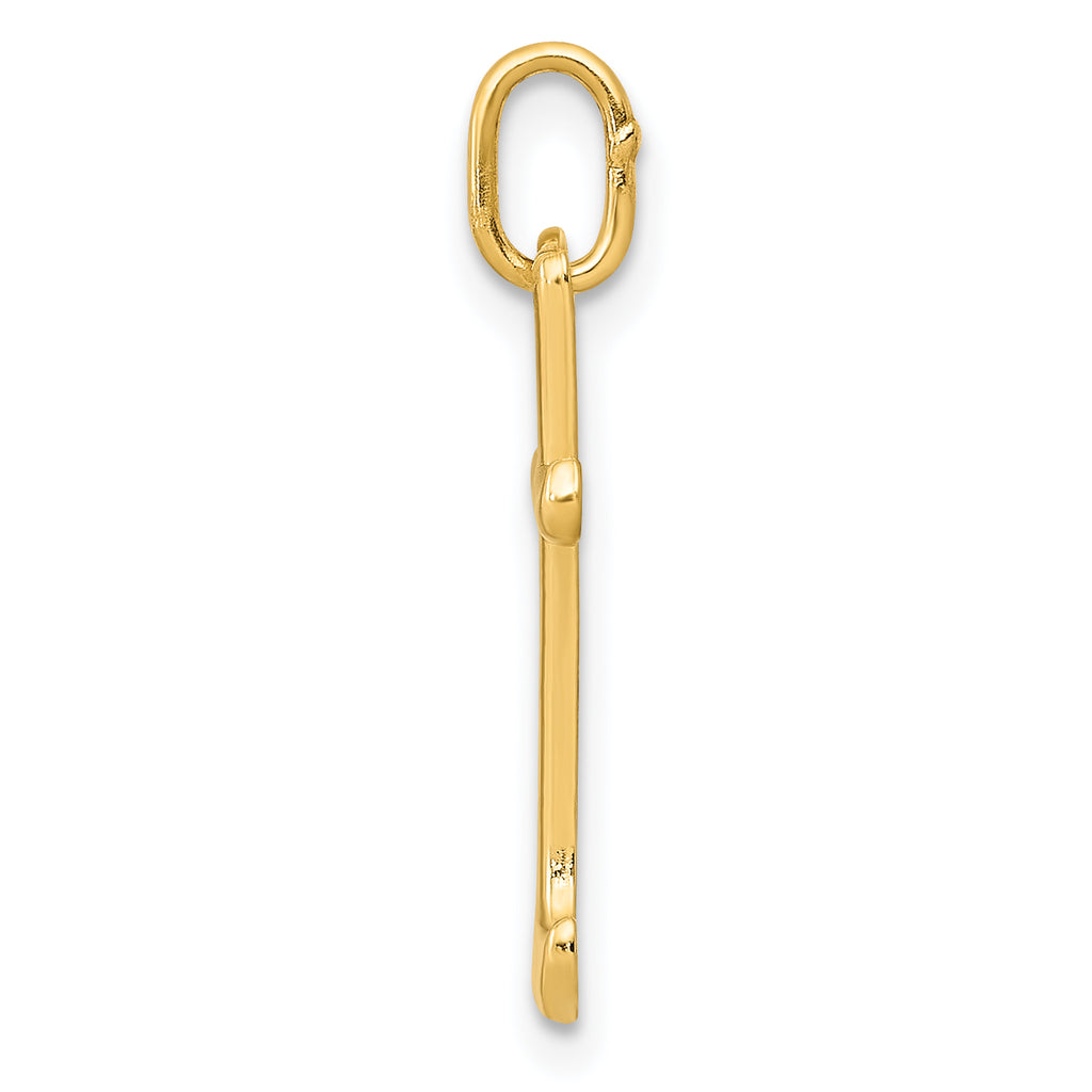 14K Yellow Gold Letter T Initial Charm