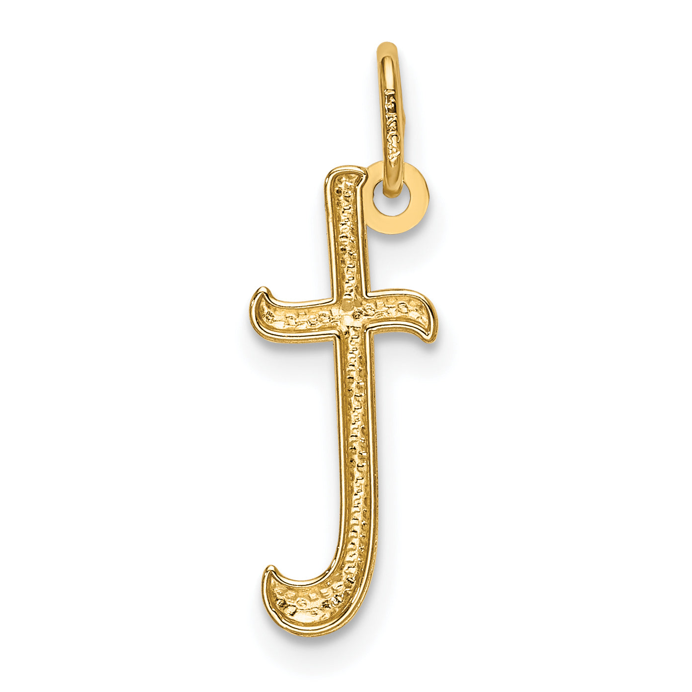 14K Yellow Gold Letter T Initial Charm