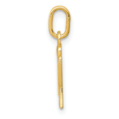 14K Yellow Gold Letter U Initial Charm