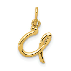 14k Yellow Gold Letter U Initial Charm