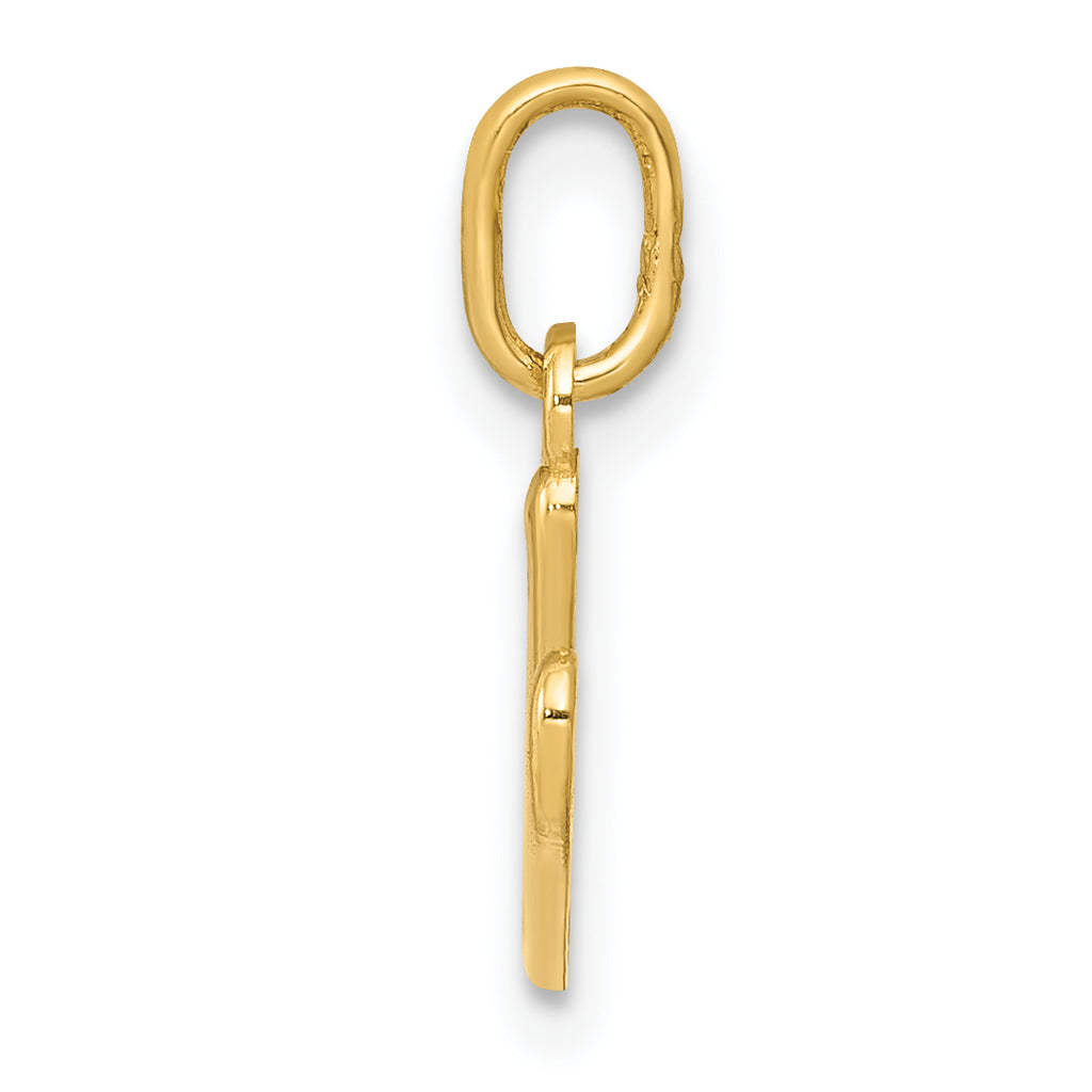 14K Yellow Gold Letter V Initial Charm