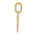 14K Yellow Gold Letter V Initial Charm