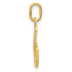 14K Yellow Gold Letter W Initial Charm
