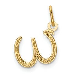 14K Yellow Gold Letter W Initial Charm