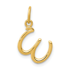 14k Yellow Gold Letter W Initial Charm