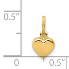 14K Polished 3-D Puffed Heart Charm