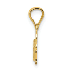 14K Yellow Gold I Heart Mommy Pendant