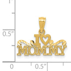 14K Yellow Gold I Heart Mommy Pendant