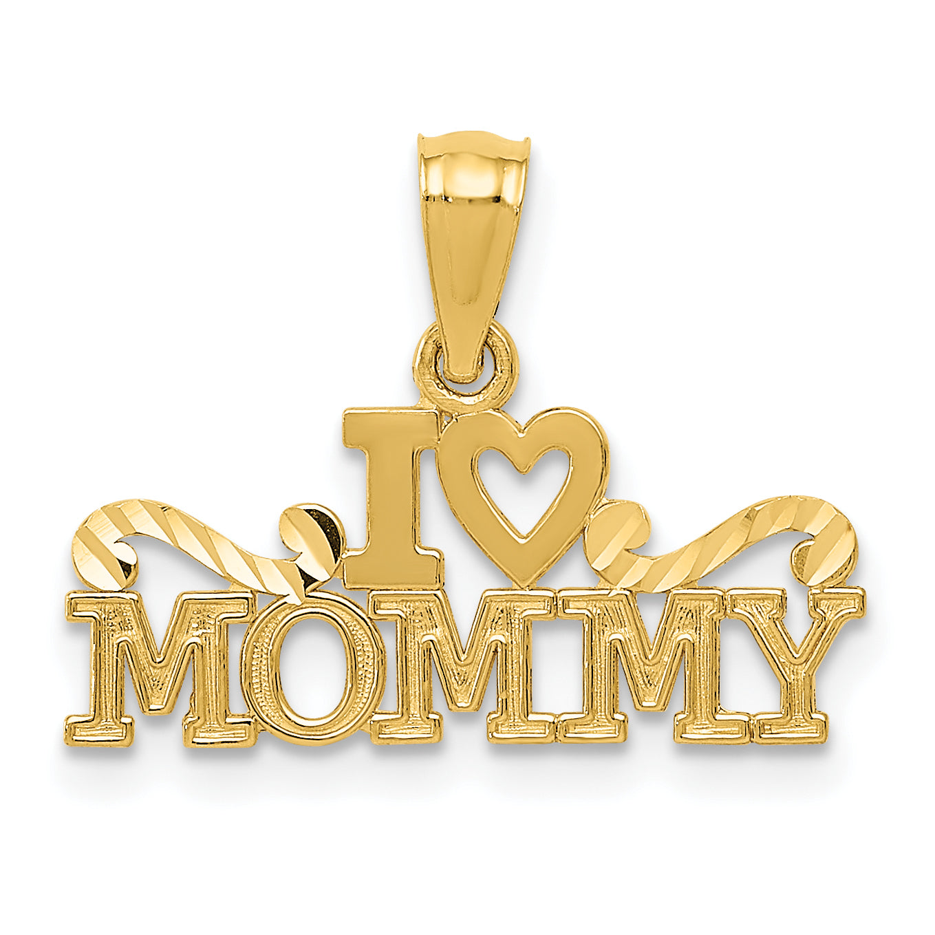 14k Yellow Gold I Heart Mommy Pendant Main image