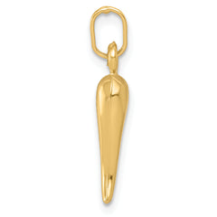 14K Hollow Italian Horn Charm