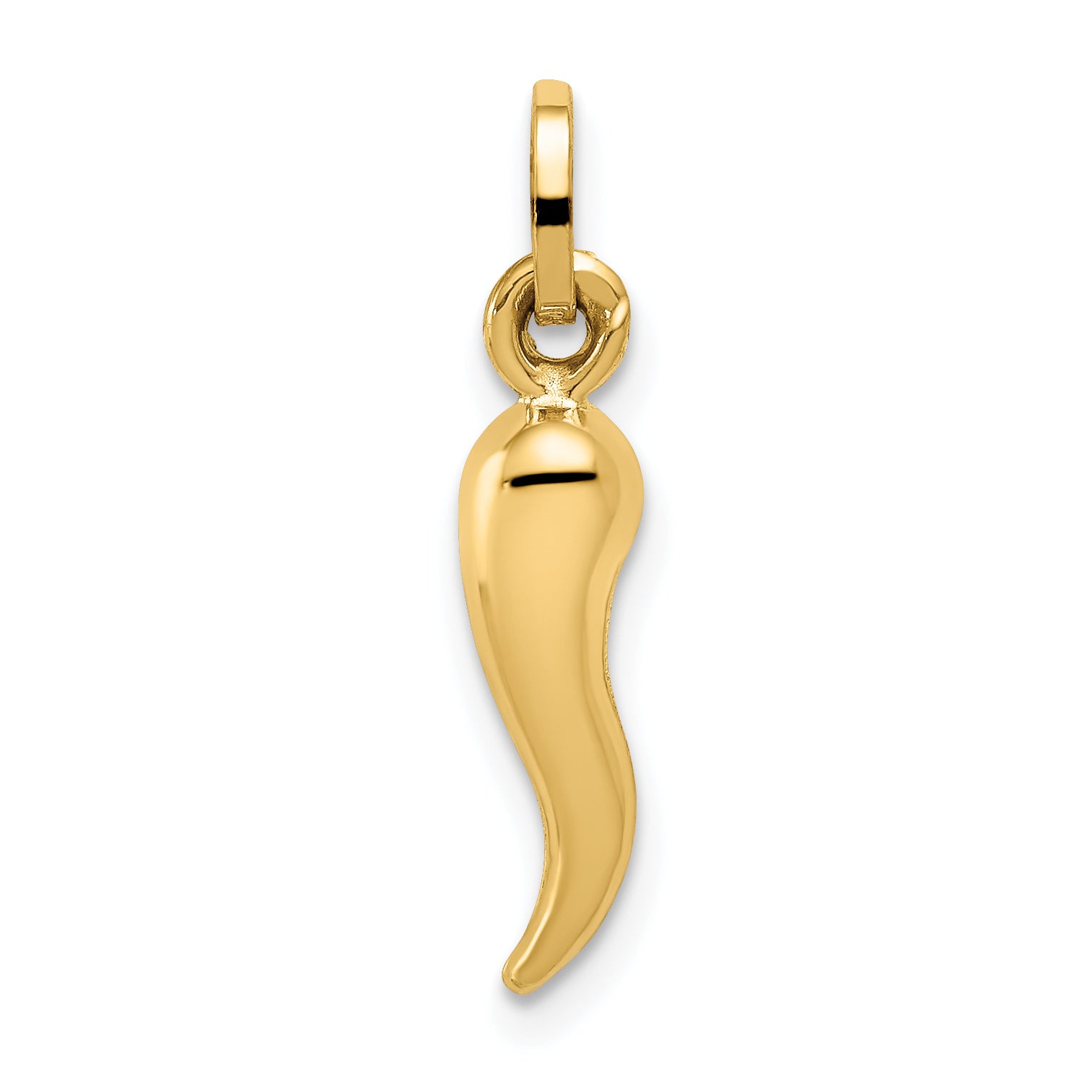 14k Hollow Italian Horn Charm Main image