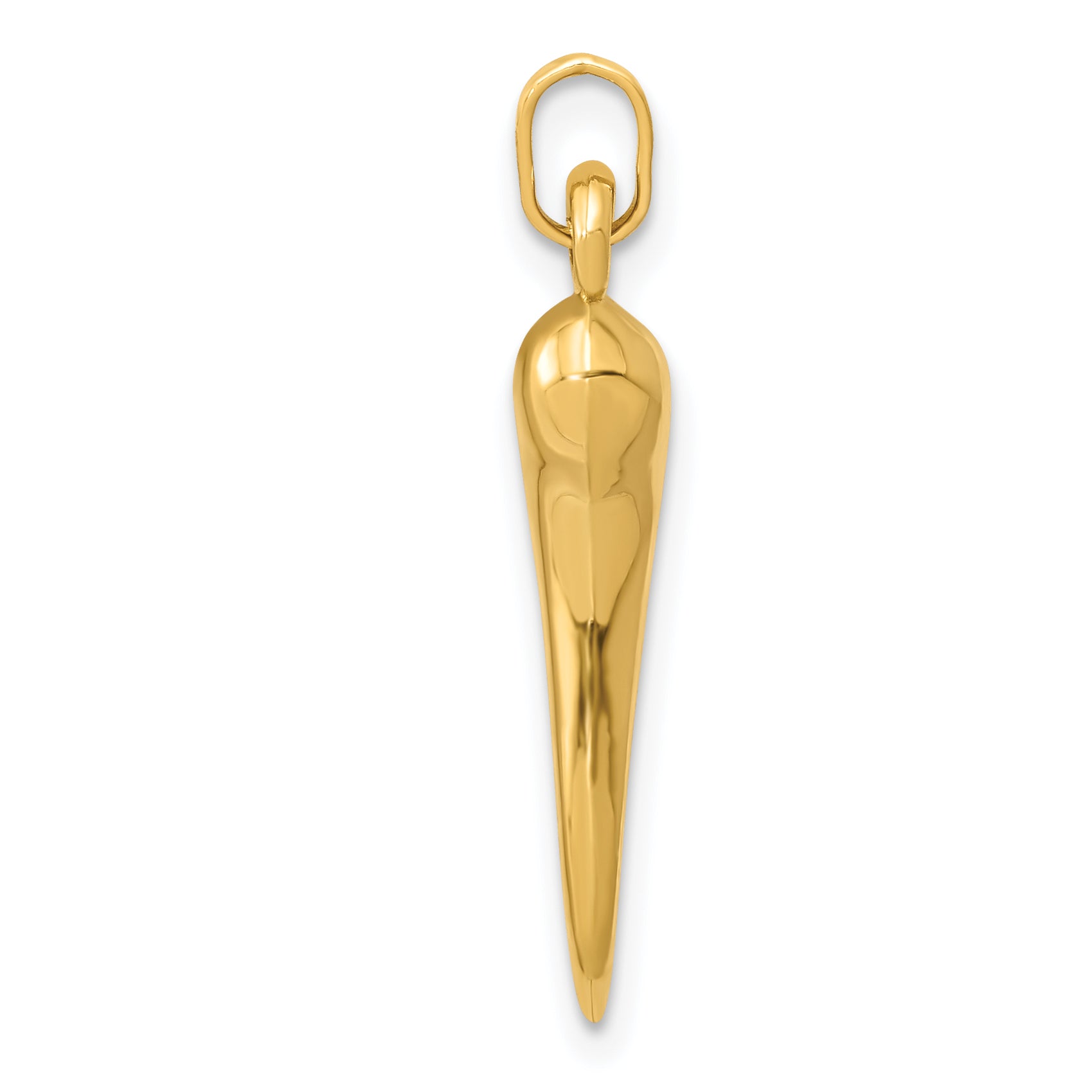 14K Hollow 3D Italian Horn Charm Secondary image