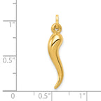 14K Hollow 3D Italian Horn Charm