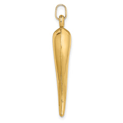 14K Hollow 3D Italian Horn Charm