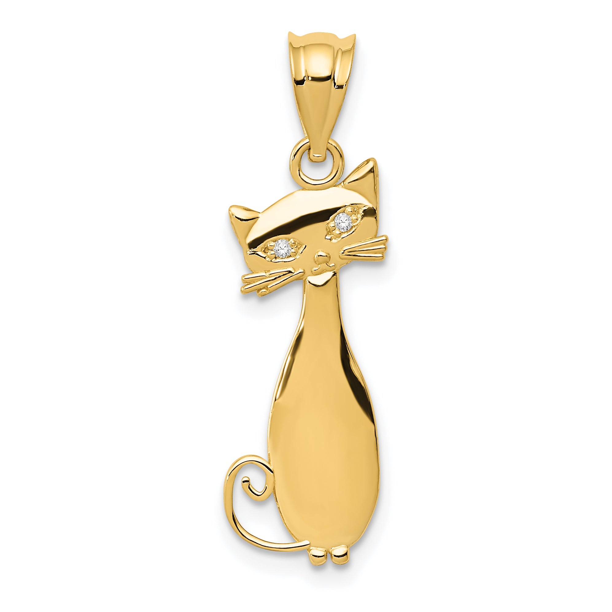 14k Diamond Cat Pendant Main image