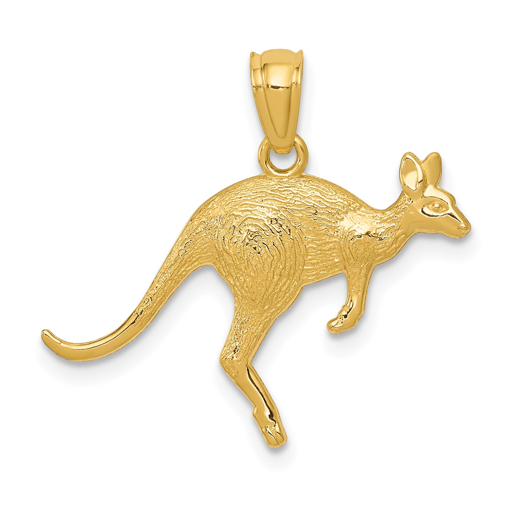 14k Yellow Gold Textured Kangaroo Pendant Main image