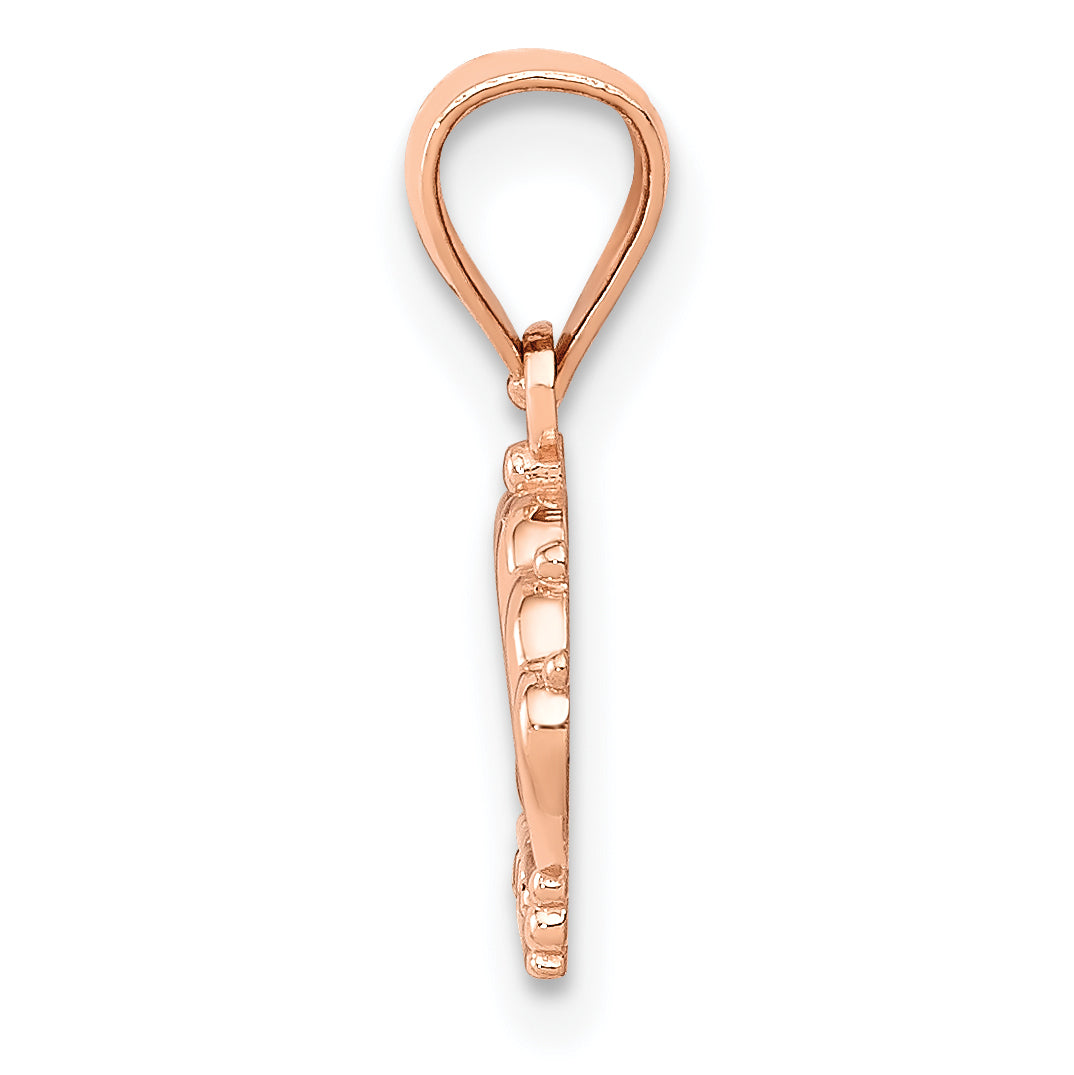 14K Rose Gold Crown Pendant