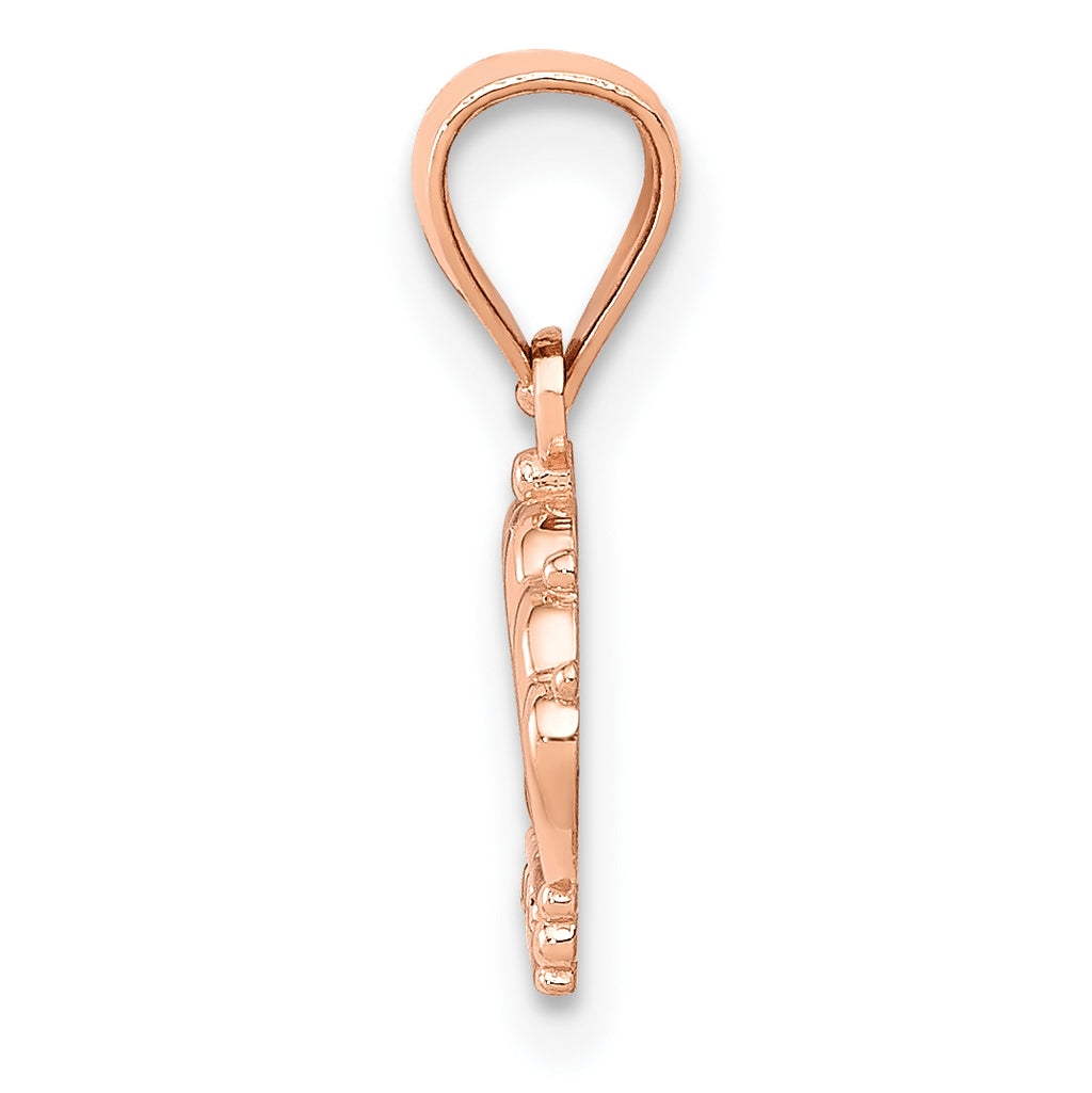 14K Rose Gold Crown Pendant