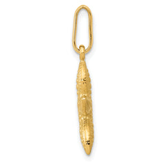 14K Textured Hollow Starfish Pendant