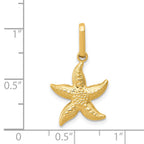 14K Textured Hollow Starfish Pendant