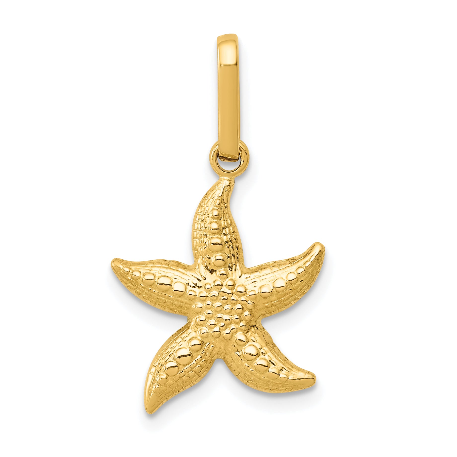 14k Textured Hollow Starfish Pendant Main image