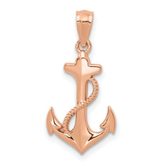 14k Rose Gold Anchor Pendant