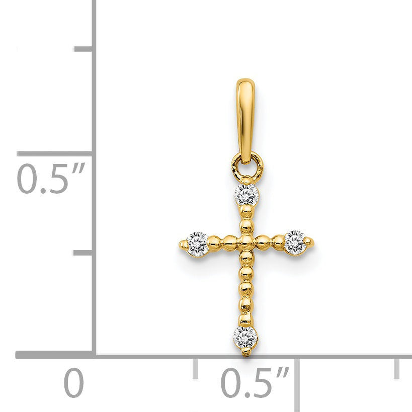 14K CZ Children's Cross Pendant