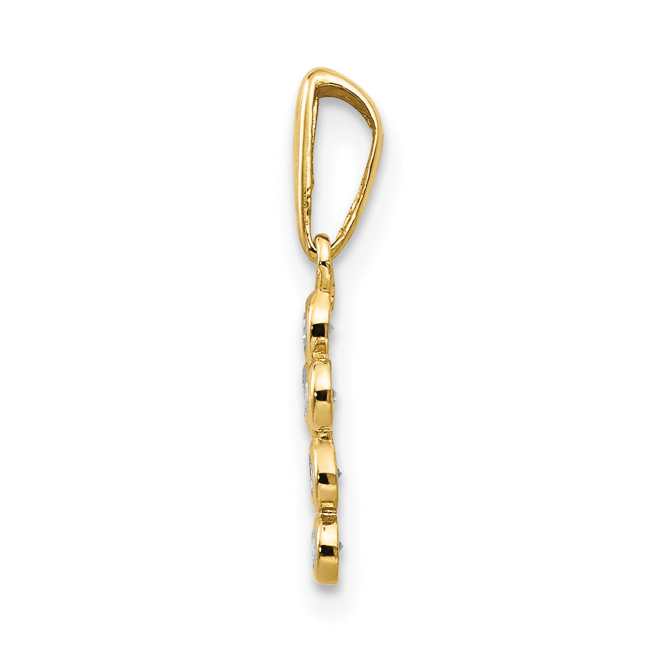 14K CZ Children's Cross Pendant