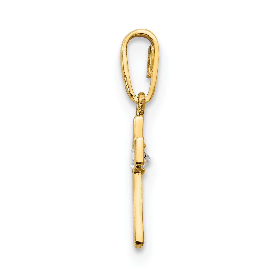 14K CZ Children's Cross Pendant