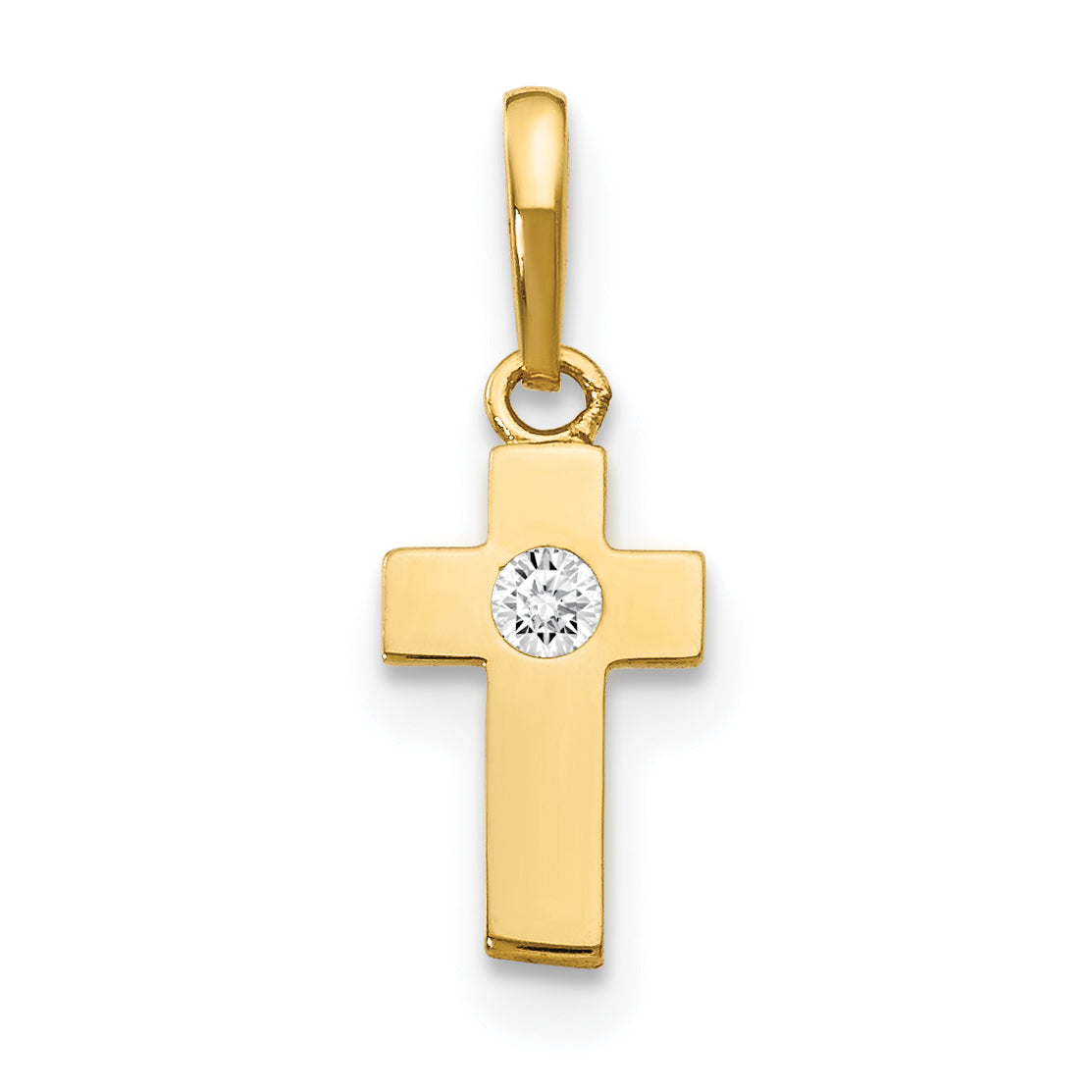 14k CZ Children's Cross Pendant Main image