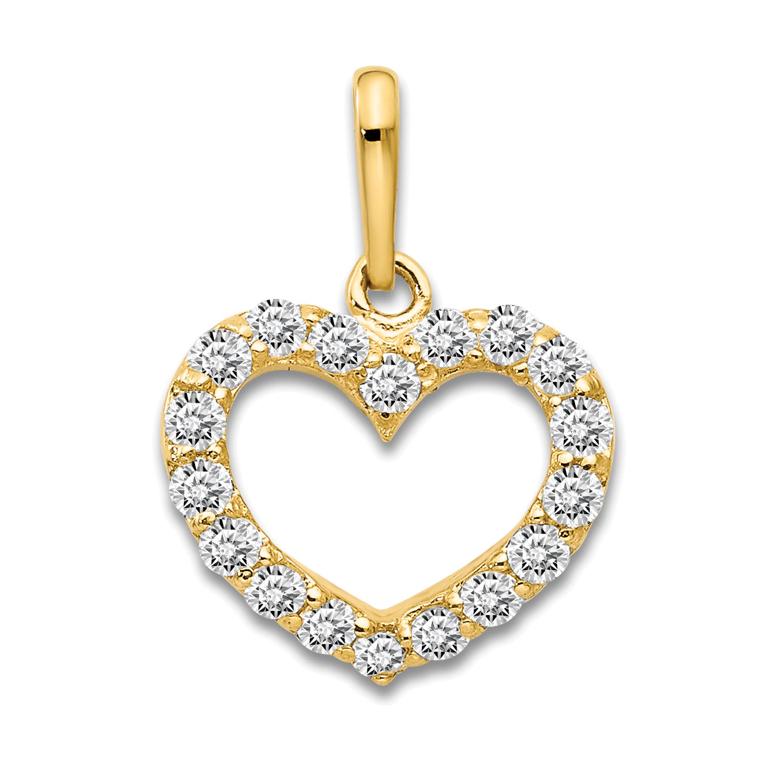 14k CZ Children's Heart Pendant