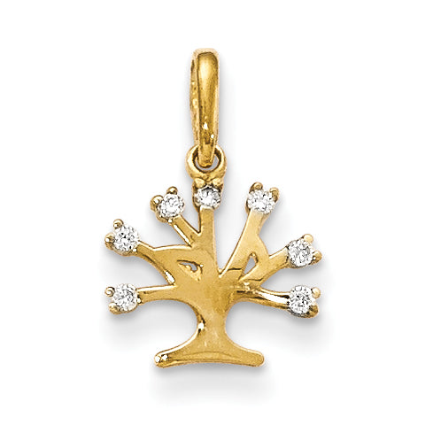 14k CZ Children's Tree Pendant Main image