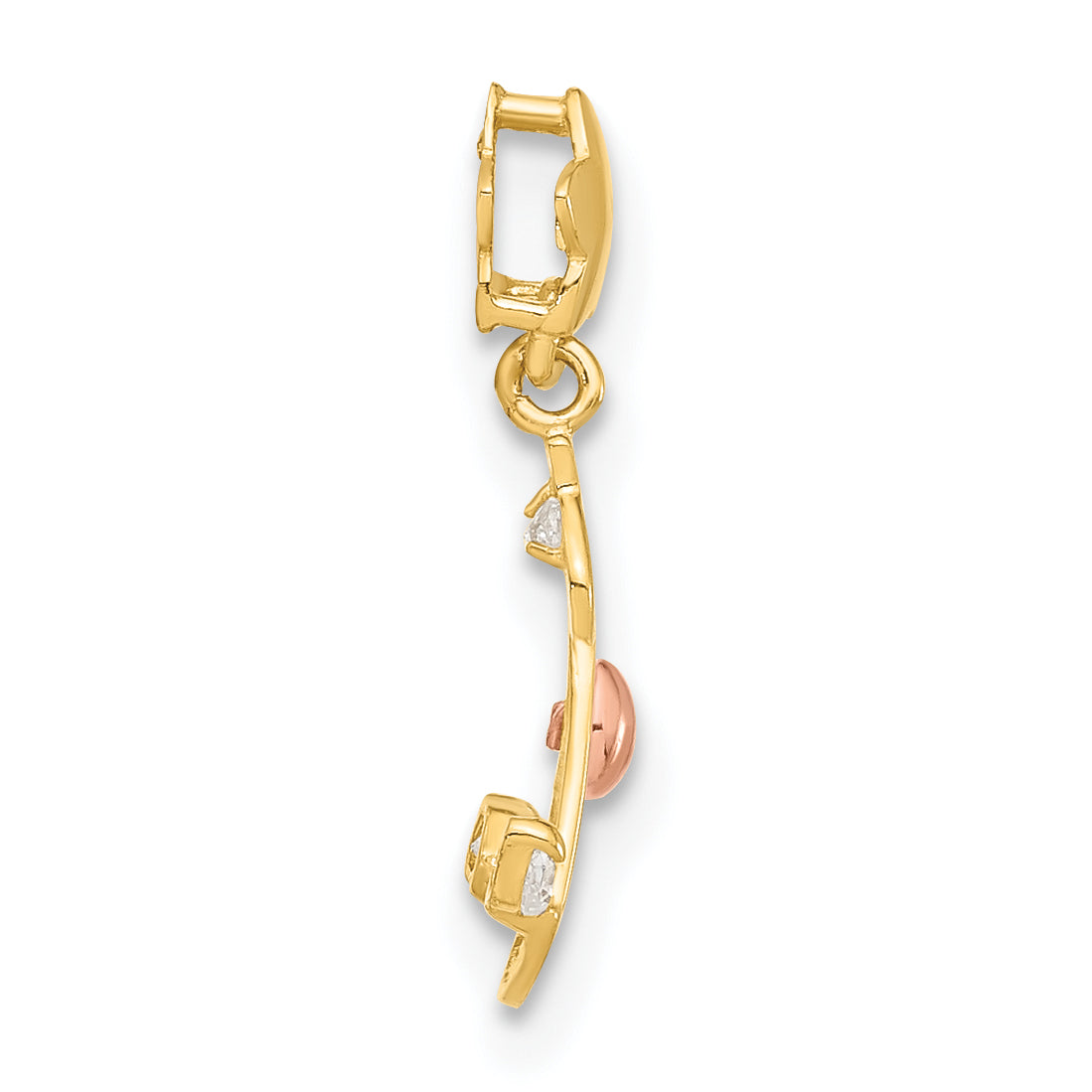 14K Yellow and Rose Gold CZ Children's Rocky Horse Pendant Secondary image