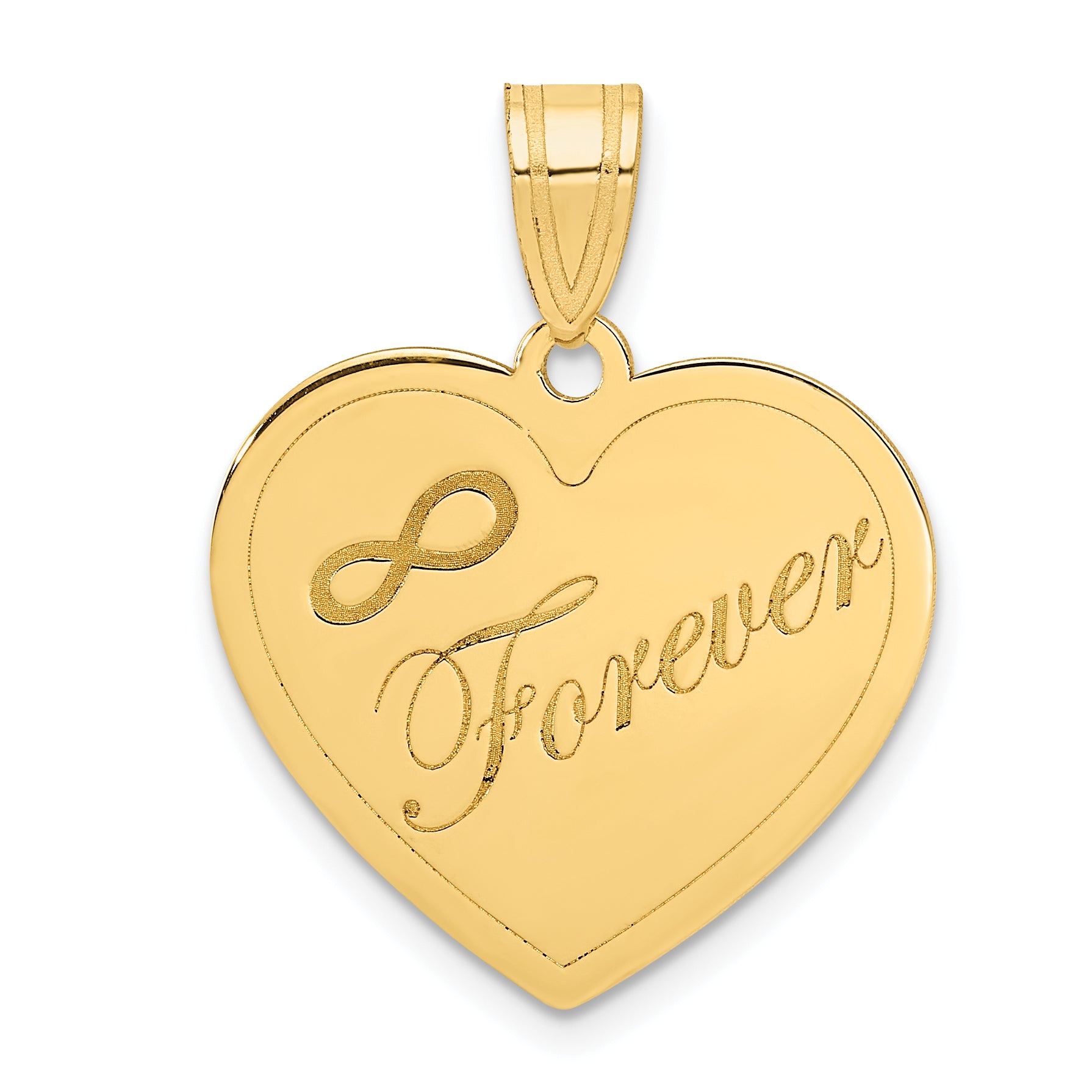 14k Infinity FOREVER Laser Cut Charm Heart Pendant Main image