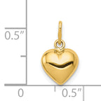 14K Polished Puffed Heart Pendant