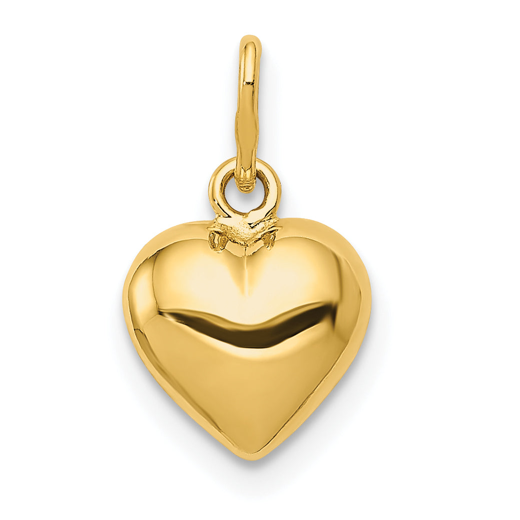 14K Polished 3-D Puffed Heart Charm Main image