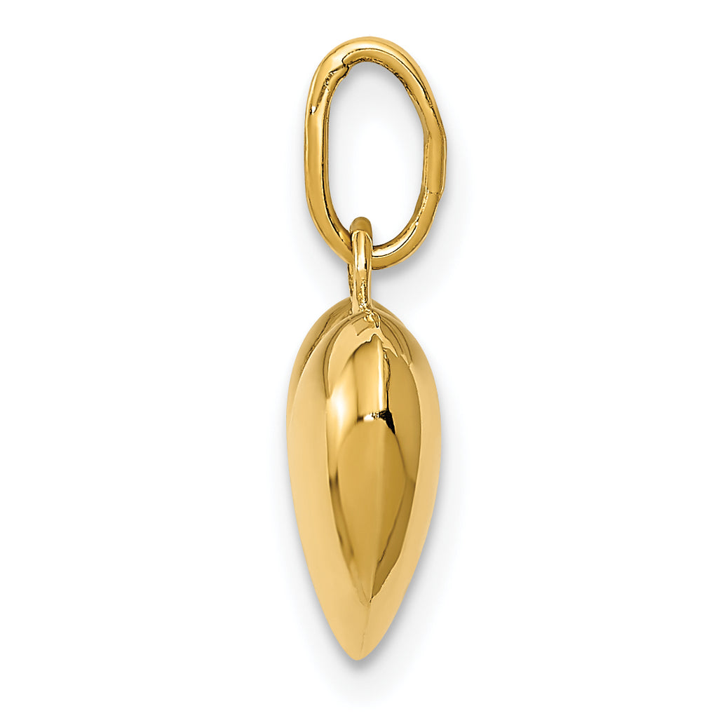 14K Polished Puffed Heart Pendant